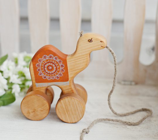 Pull this handmade wooden toy Camel by a string and you’ll conquer the widest deserts! Just make sure Camel drinks enough water before the journey! 