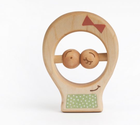 This organic wooden baby teething toy is quality crafted by hand and sanded satin smooth.  All materials we use are 100% natural and safe for baby.
