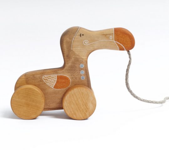 Dodo is an extinct, but we have our own handmade organic wooden toy Dodo. Pull wooden toy is quality crafted. Materials we use are natural and safe. 