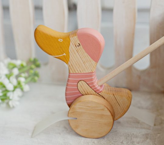 Wooden toy is created to be a safe and natural friend to a child. Toddler push toy is quality crafted and sanded satin smooth as all our wood kids toys. 